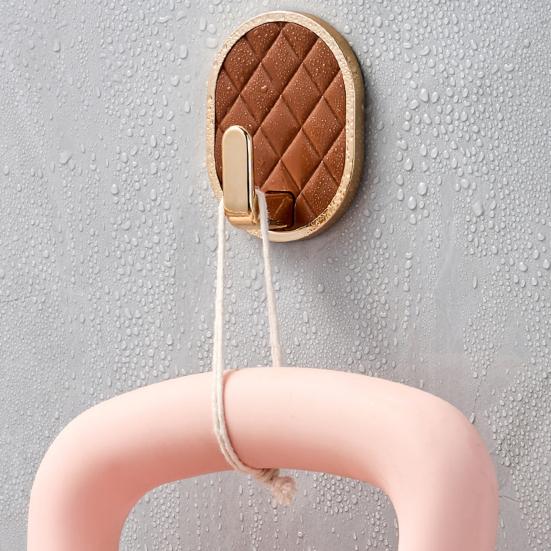 Adhesive Bathroom Hooks Waterproof Rhombus Design Hook Wall Mounted Hanger Hooks