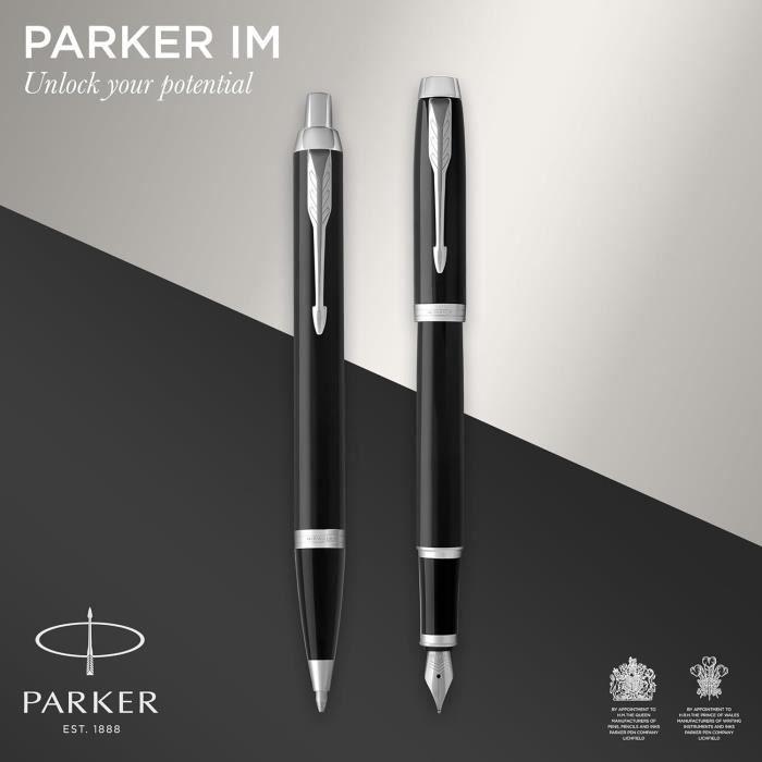 Coffret Cadeau - PARKER - IM Duo - Stylo Plume Et Bille - Finition Laquée Noire - Pointe Moyenne