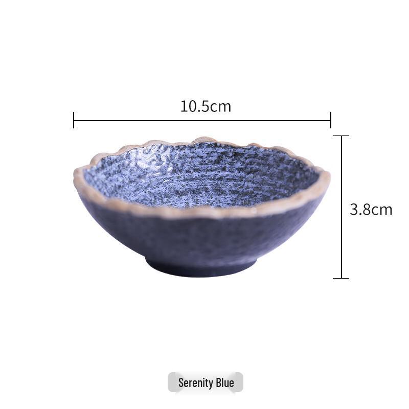 ZISIZ Stone Pattern Wavy Edge Ceramic Dipping Dish