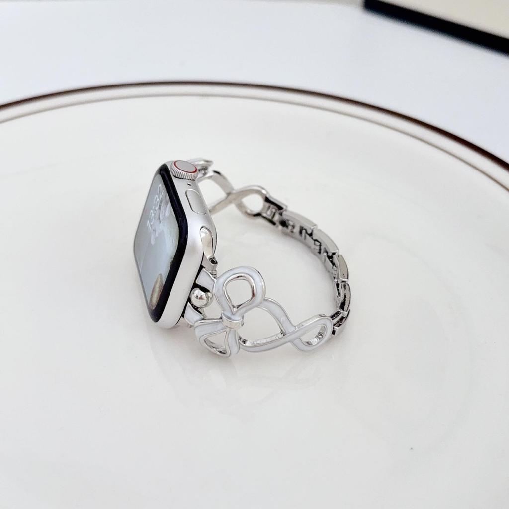 Compatible Strap for Huawei GT6, Xiaomi 9Pro, and Apple iWatch 9876SE: Drip Oil Bow Chain Style