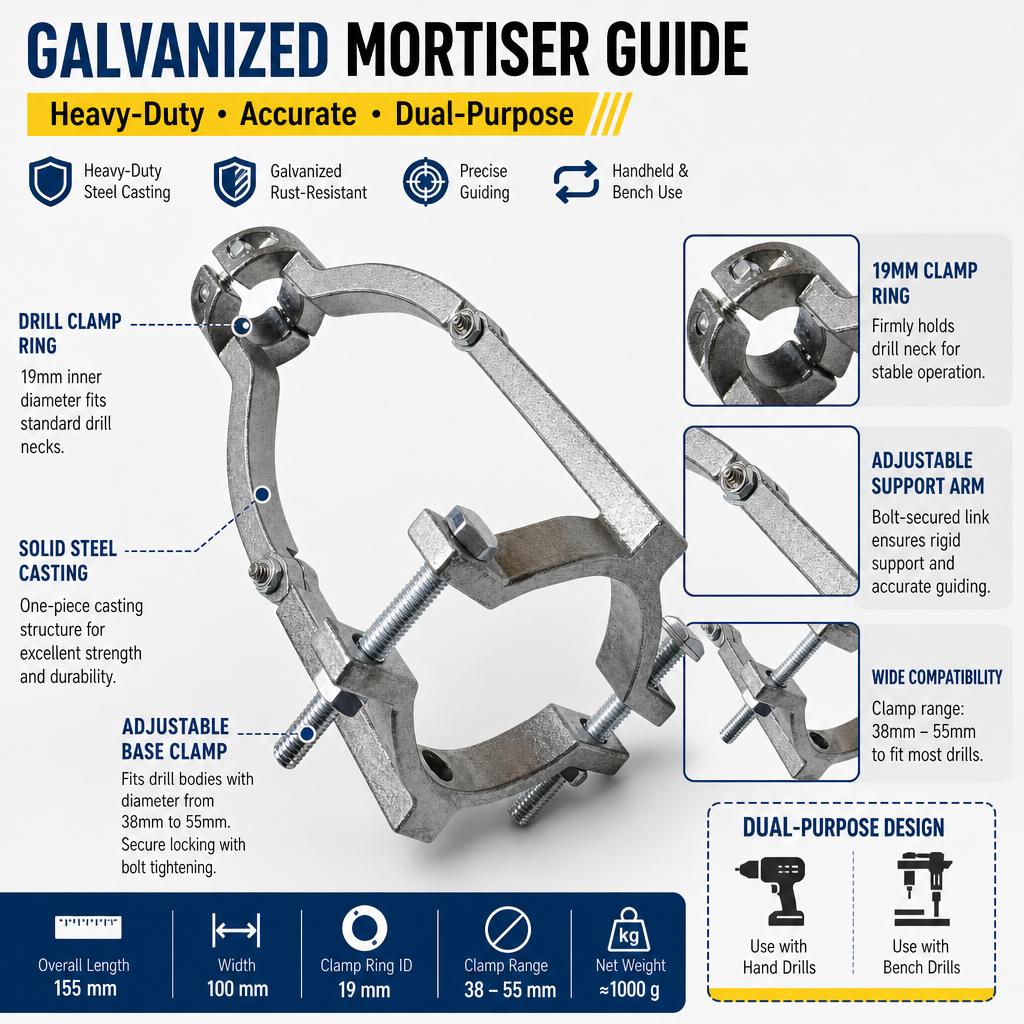 Mortiser Drill Guide for Woodworking
