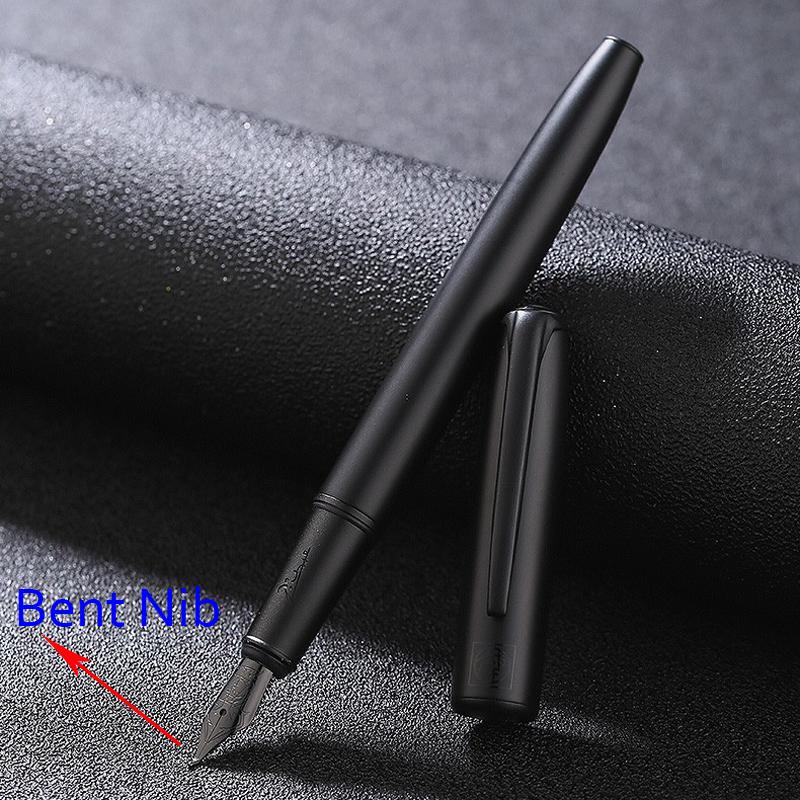 Picasso 916 Matte Black Barrel Metal Fountain Pen EF/M/Bent Nib 0.38/0.6/1.0mm Professional Stationery Writing Pen Gift