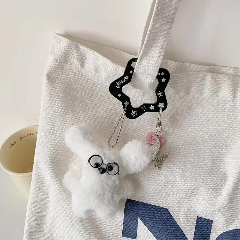 Kawaii Ins Style Acrylic Keychain Holder Cartoon Fruit Cupcake Star Shaped Bag Pendant Hook Cute Korean Style Key Hanging Decor