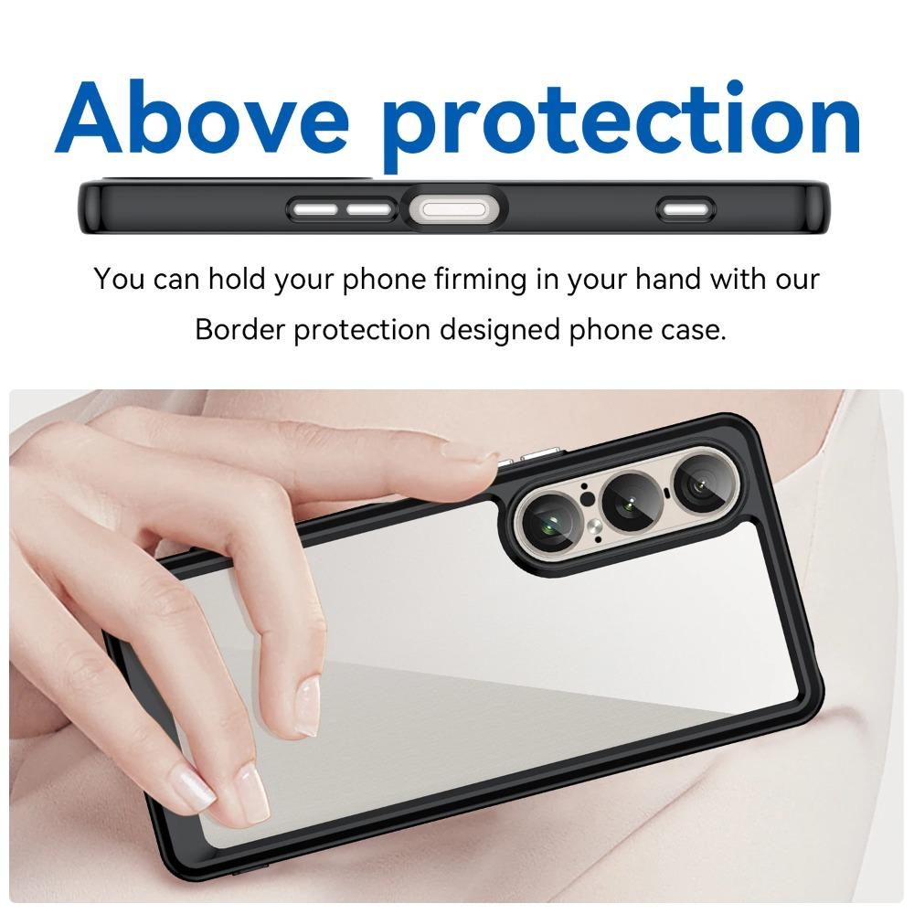Candy Color Frame Minimalist Acrylic Phone Case Shockproof Transparent TPU Protective Cover For Sony Xperia 10 1 VII VI 5 V