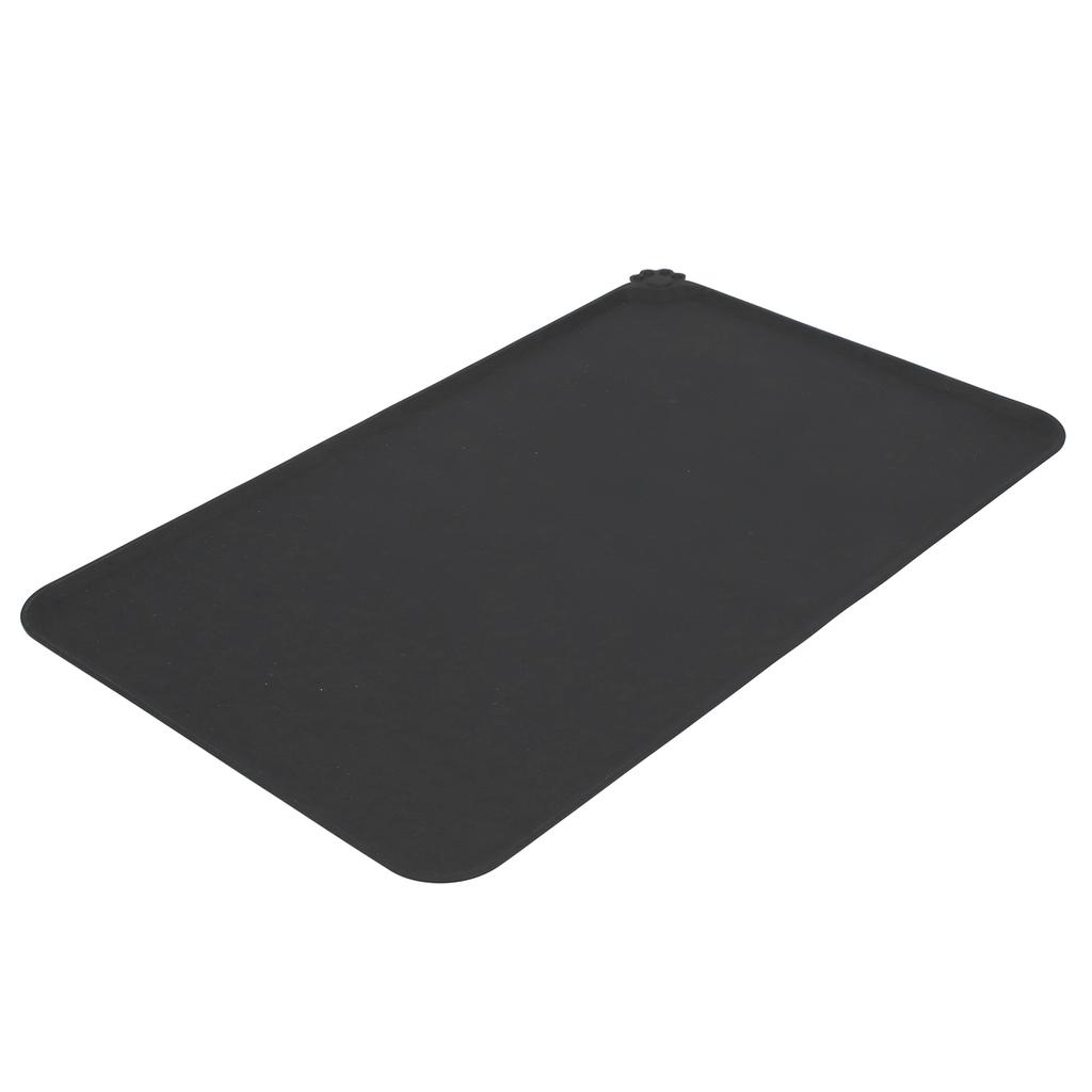 Silicone Placemat Leakage Proof Waterproof Non Slip Pet Feeding Bowl Mat Accessory(Black )