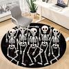 1PC Skeleparty Skeletons Office Round Area Rug, Mat Suitable For Office, Under Office Chairs Bedroom Living Room Home Decor, Room Deco