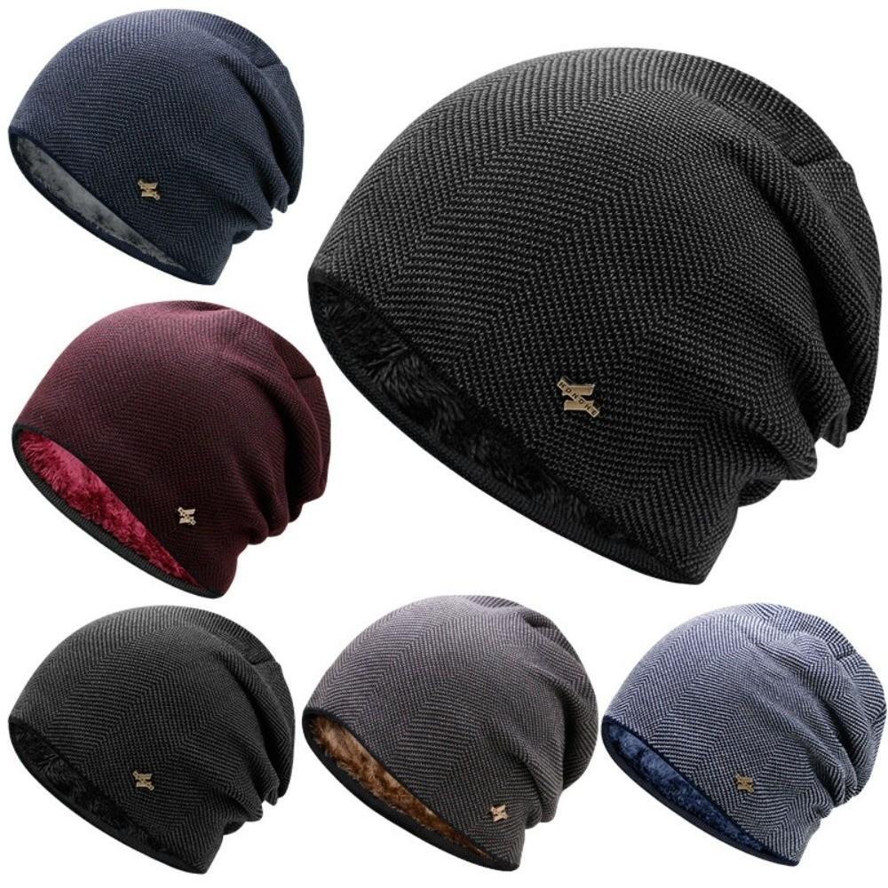 Simple Style Knitted Beanie Unisex Ski Beanie Hats Simple Thick Knitted Hat  Outdoor Sports