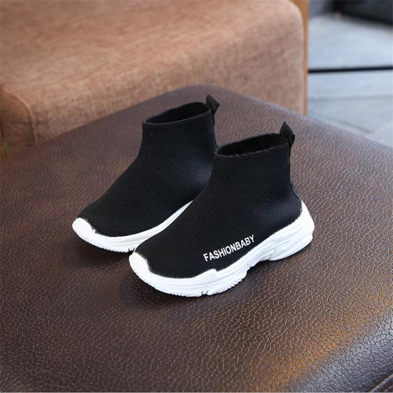 Children Knit Sock Shoes Girls Sock Boots Kids Spring Autumn Soft Nonslip High Top Casual Sneakers Baby Boys Sports Shoes