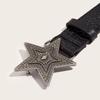 Subculture Star Belt Gothic Men Belt Vintage Star Buckle Waistband  Female