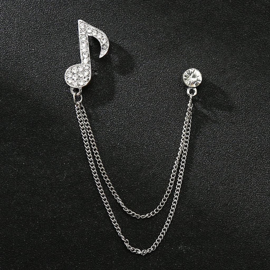 Herrenanzug-Reversnadel-Set im koreanischen Stil mit Kronenbrosche, Kette und Stern-Korsage