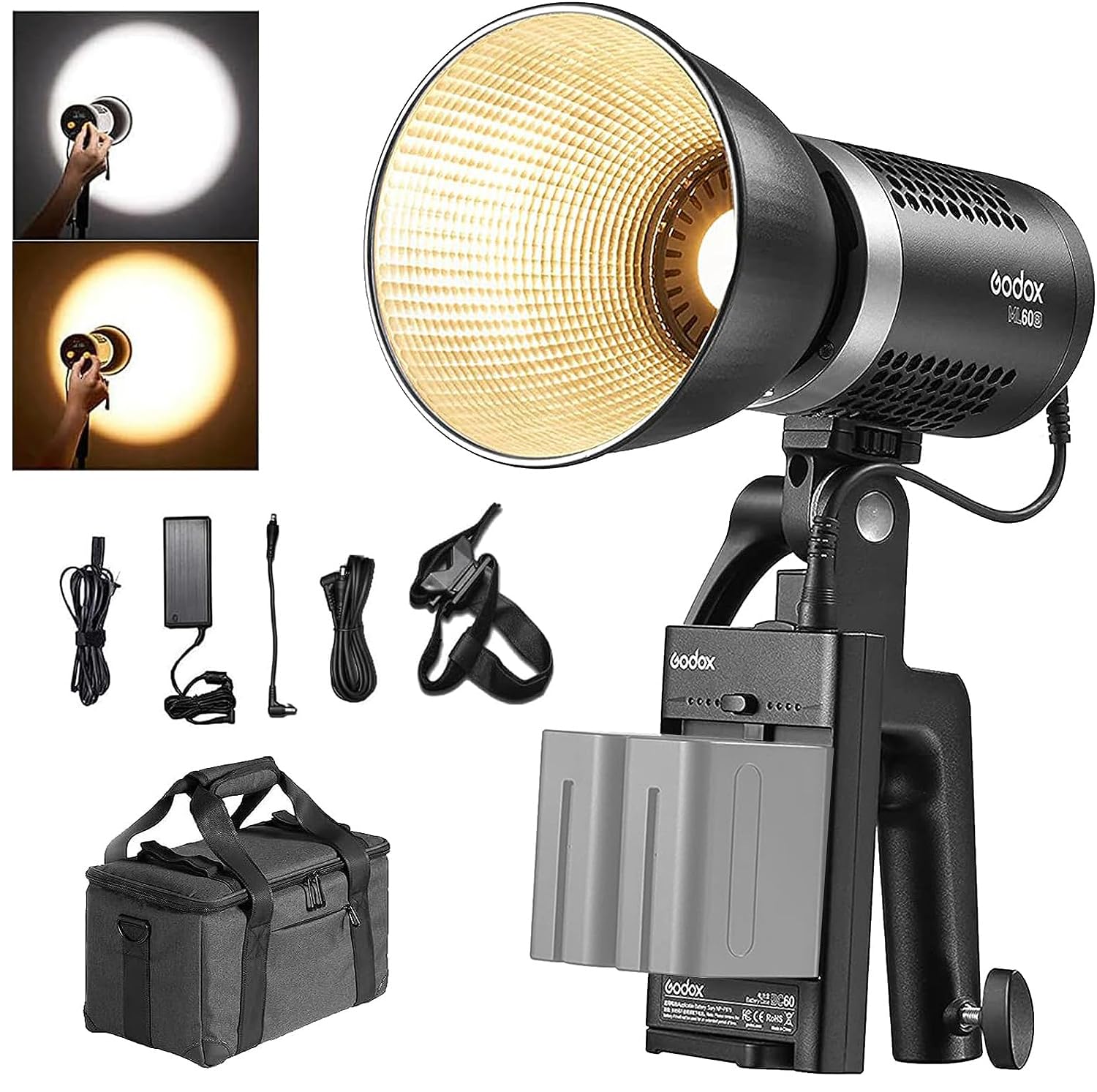 

Авторизований світлодіодний світильник Godox ML60Bi, 60 Вт, колірна температура, портативний світлодіодний світлодіодний відеоліхтар, допоміжне світло для фотографії, CRI, TLCI, регулювання яскравості, тихий вентилятор