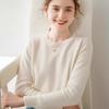 Women's Plus Size Round Neck Cashmere Sweater - Short Style, Thickened Knit Base Layer for Autumn & Winter, 2025 Edition.