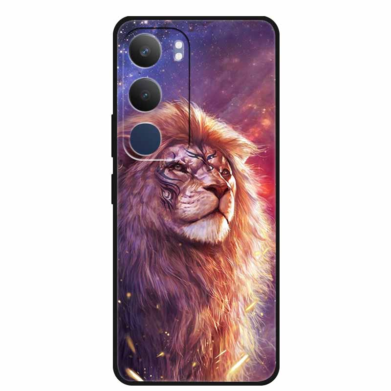 For Vivo Y29 5G Case V2420 Cartoon Wolf Tiger Soft Silicone Cover TPU Phone Case for Vivo Y29 5G Bumper Capa Shockproof Fundas
