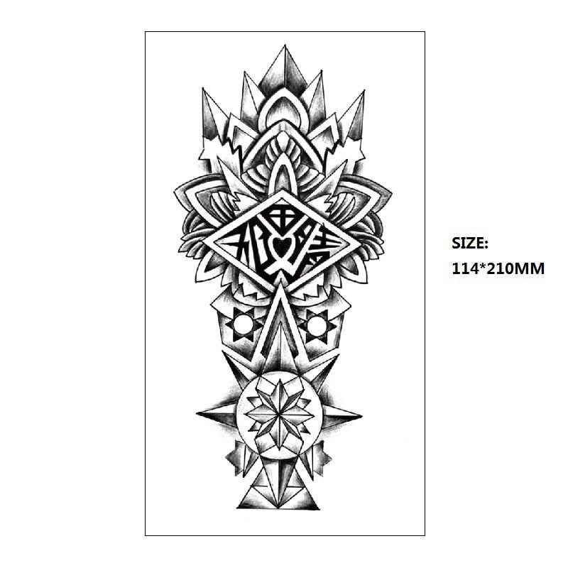 Bohemian Geometric Shape Water Transfer Small Full Arm Back Sexy Simulation Tattoo Sticker