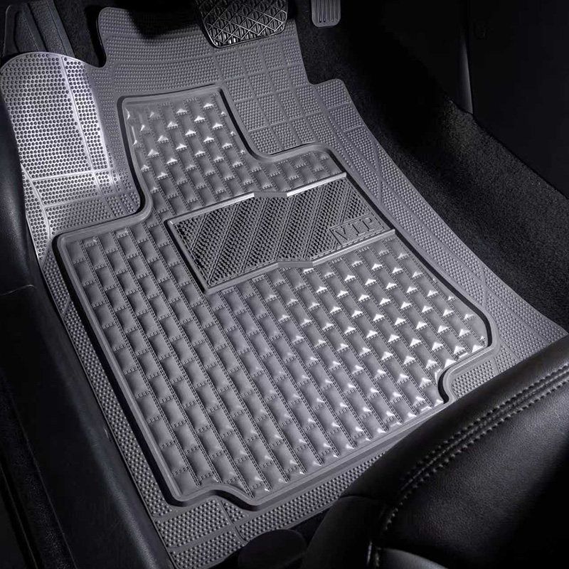 Solid Color Cuttable Latex Car Floor Mats, Non-Slip Rubber, Universal Car Floor Mats, Waterproof, Wear-Resistant, Washable Plain Grey, Cut-To-Size Piece (Non-Slip Backing)