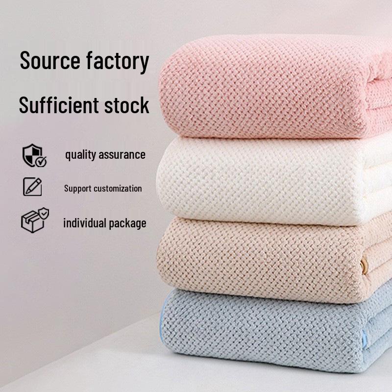 Pologge Korallfleece Baumwolle Badetuch Set: Dick, Wasserabsorbierend, 3-teilig für Erwachsene