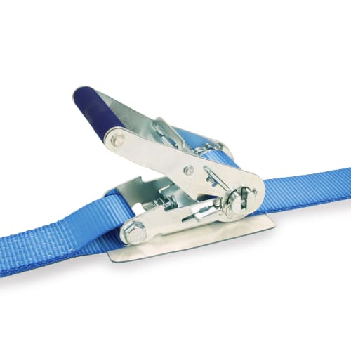 AVIELAN Lashing Belt, 50mm Wide, IJ Hook (Compatible with Rope Hooks), 9m Winding, Fixed, 0.5m, Blue