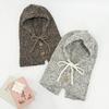 New Arrivals Open Run Bokashi Ribbon String Button Neck Warmer Fake Hood Balacl 