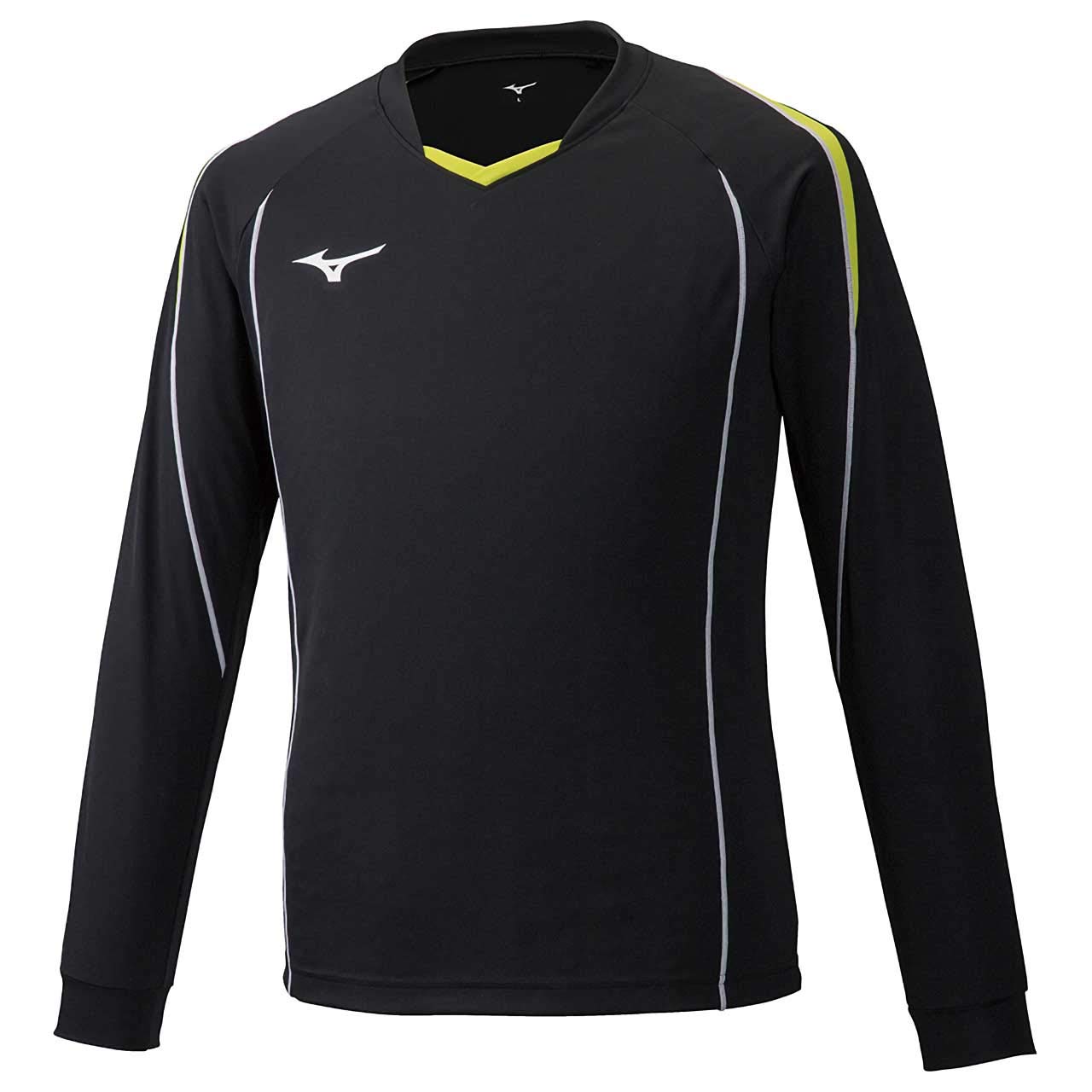 

Mizuno Volleyball Game Shirt Black x Lime Size L Size (Long Sleeve), V2MA9097, Green, (Japan L)