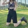 2024 Women's High-Waist Wide-Leg Denim Shorts – Slim, Loose, 5-Point Fit