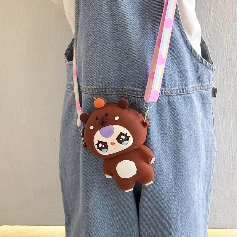 Frühling und Sommer neue Cartoon Silikon Wechselgeldtasche niedliches kleines Mädchen ausgehen vielseitige Umhängetasche Mini Kopfhörer Aufbewahrungstasche