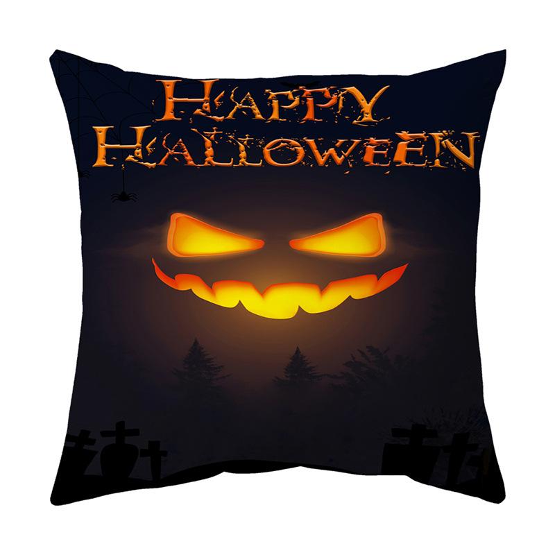 Cushion Pillow Halloween Print Pillow Cover Cushion Peach Skin Short Plush Cushion
