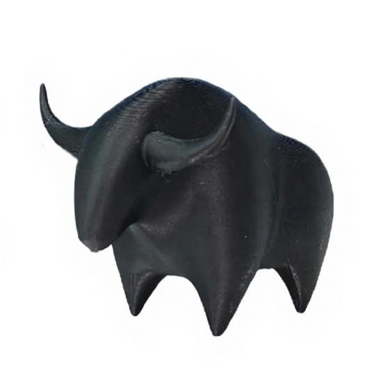 3D Printed Bull Figurine, Mini Bull Animal Statue, Collectible Desktop Ornament for Shelf, Home, Office, Desk Decor чёрный