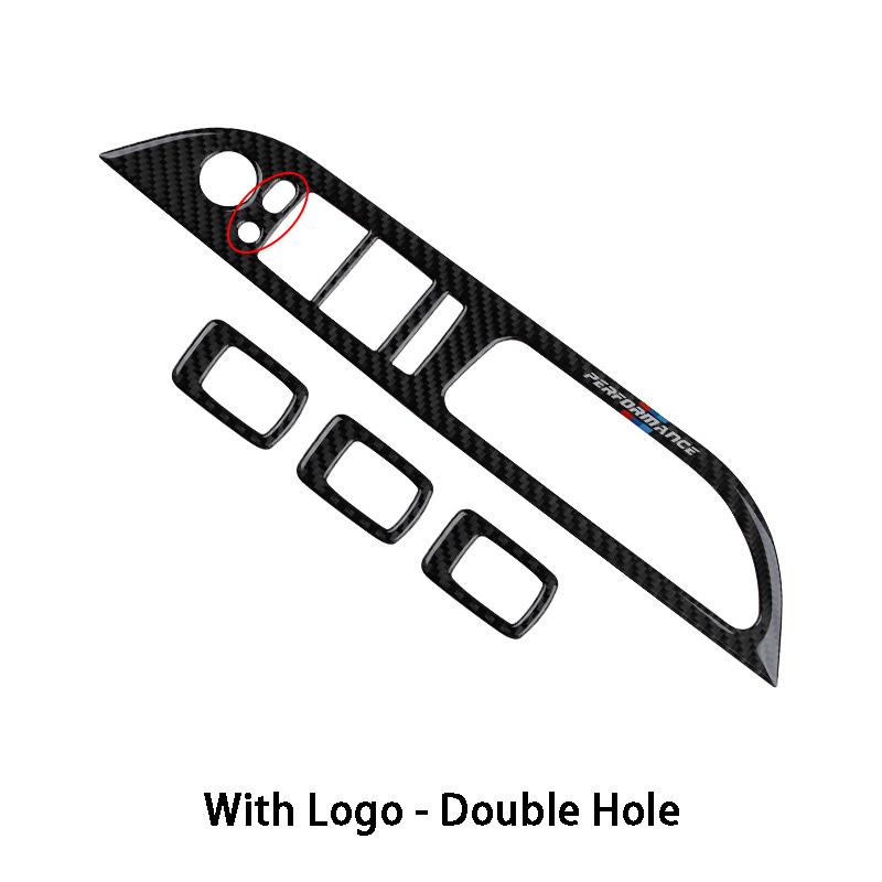 

Углеродное волокно, переключатель подъема окна автомобиля, накладка на панель, декоративные наклейки, Стайлинг автомобиля для BMW Old 5 Series E60 2005-2010 Style A-Two Hole