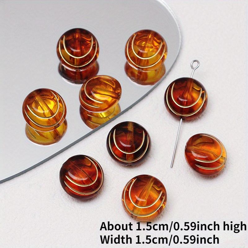 10 STK Vintage Bernstein Golden Verschmiert Perlen Rose Schleife Blatt Perlen Anhänger Acryl DIY Handgemachten Schmuck Armband Halskette Ohrringe Ohrstecker Schmuck Materialien