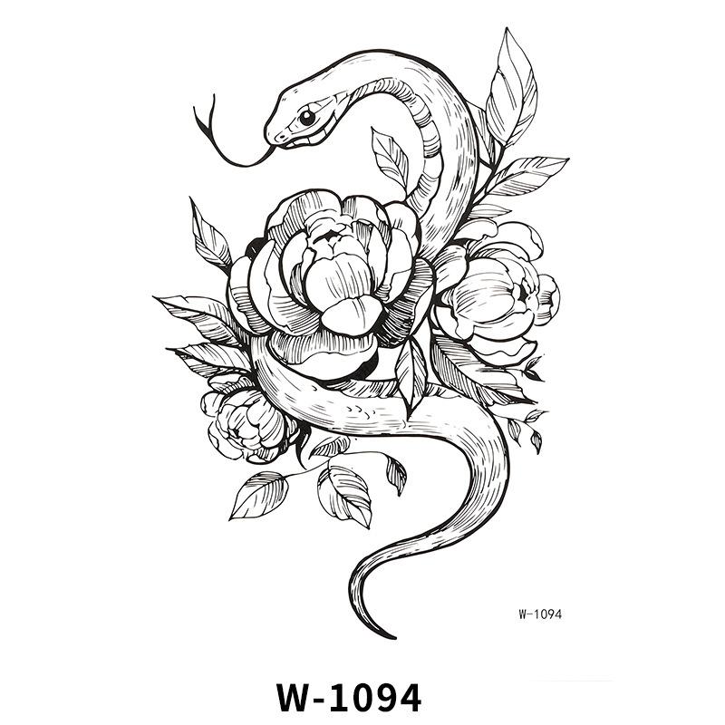 Tattoo Sticker Half Arm Waterproof Long-Lasting Disposable Tattoo Male And Female Flower Arm Tattoo Sticker