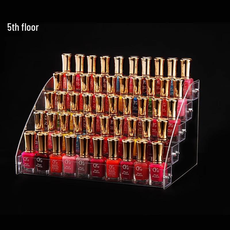 Acrylic Multilayer Nail Polish Display Stand - Transparent Cosmetic Organizer
