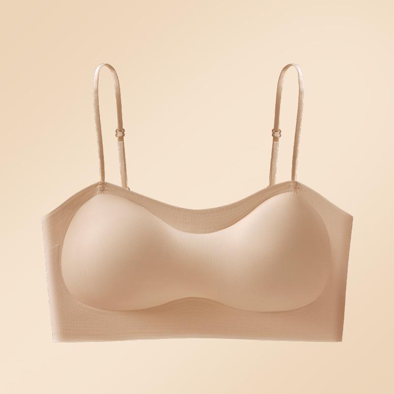 Women s Seamless Foundation Camisole with Thin Straps - Invisible Skin Tone Bandeau for Underarm Concealment and Beautiful Back Wrap. 1.5CM Thin Cup-M (80-110 kg)