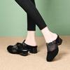 Fashion Black With Heel Shoes 2025 Trend Slides On Sale Summer Non Slip New Style Casual Luxury Vip Women's Slippers and Ladies Sandals