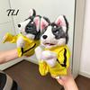 Toys for Daily Pet Interaction Boxing Husky Hand Puppet, Animal Fighting Glove Toy with Sound Safe Chewing Puppies Effects, Puppets Kung Fu Dog