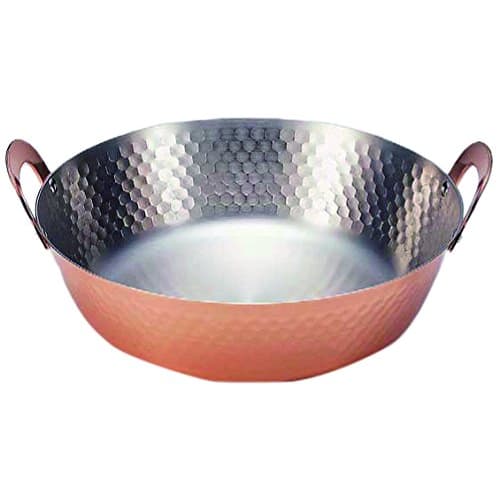 Shinkodo Japanese-Style Enclosed Pot Tempura Pot, 24cm, S-1011, 1893g, Orange