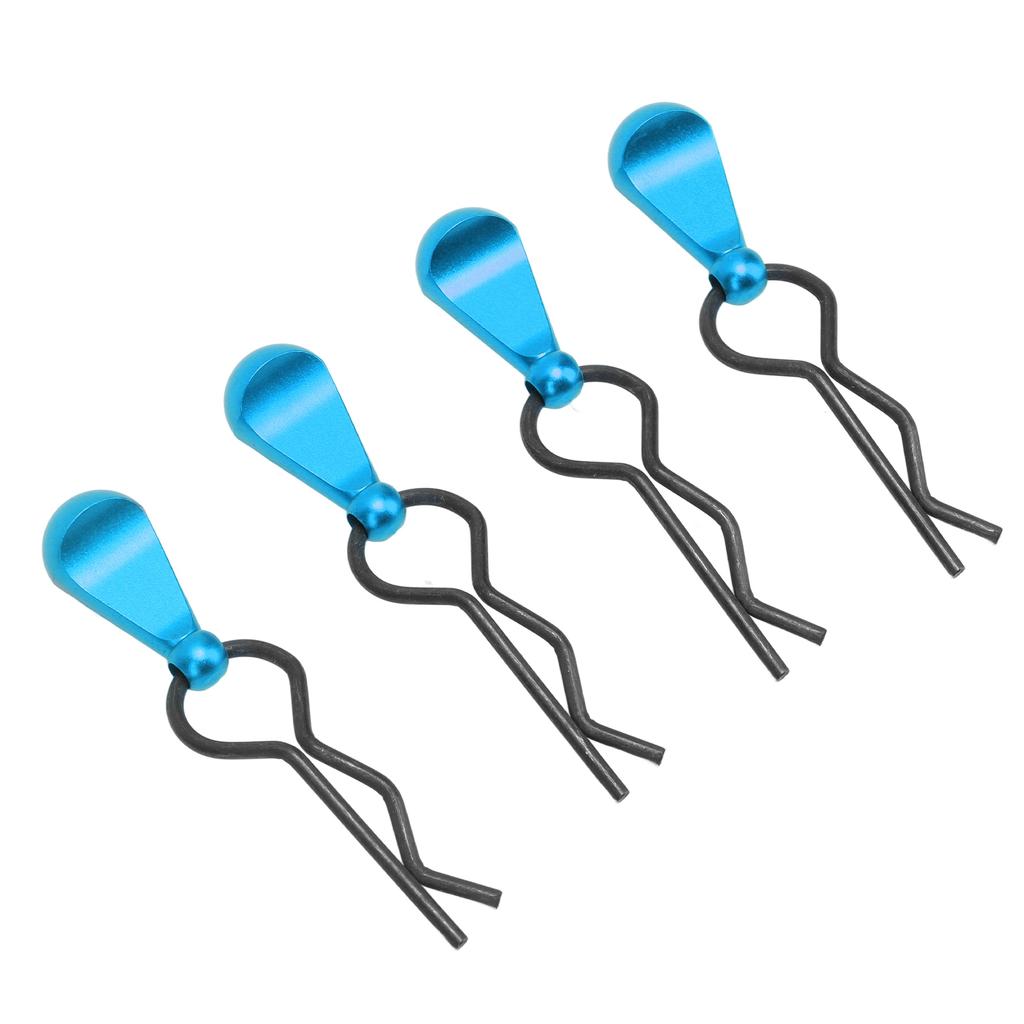 4 szt. Klipsy do karoserii RC ze stali nierdzewnej w kształcie R, klipsy do karoserii samochodu RC z uchwytem ze stopu aluminium dla 18