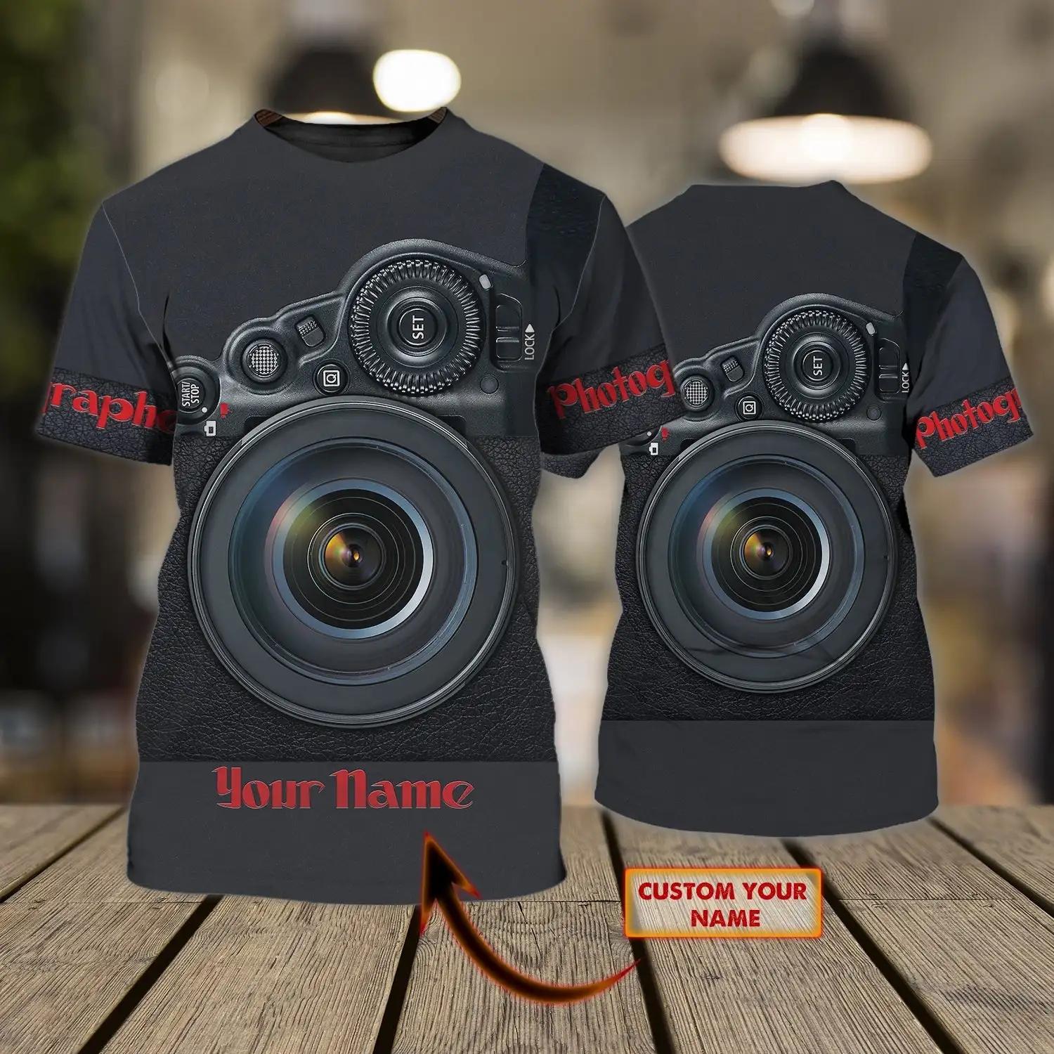 

Camera 3D Printed T-shirt for Men s Summer Round Neck Short Sleeved Oversized Top Casual T-shirt Loose Short Sleeved XXS