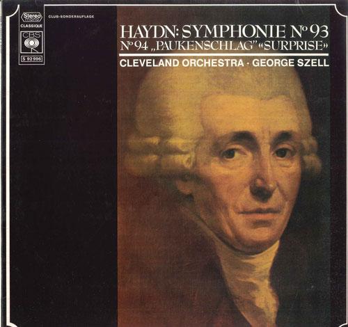 LP Record GEORGE SZELL, CLEVELAND ORCHESTRA - Haydn Symphonie Nr93 D-dur / Sympho S92996 CBS 1968 Germany Classical Used