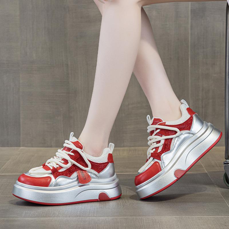 9981 leather high-top shoes children's new versatile spring and autumn platform sports and leisure shoes