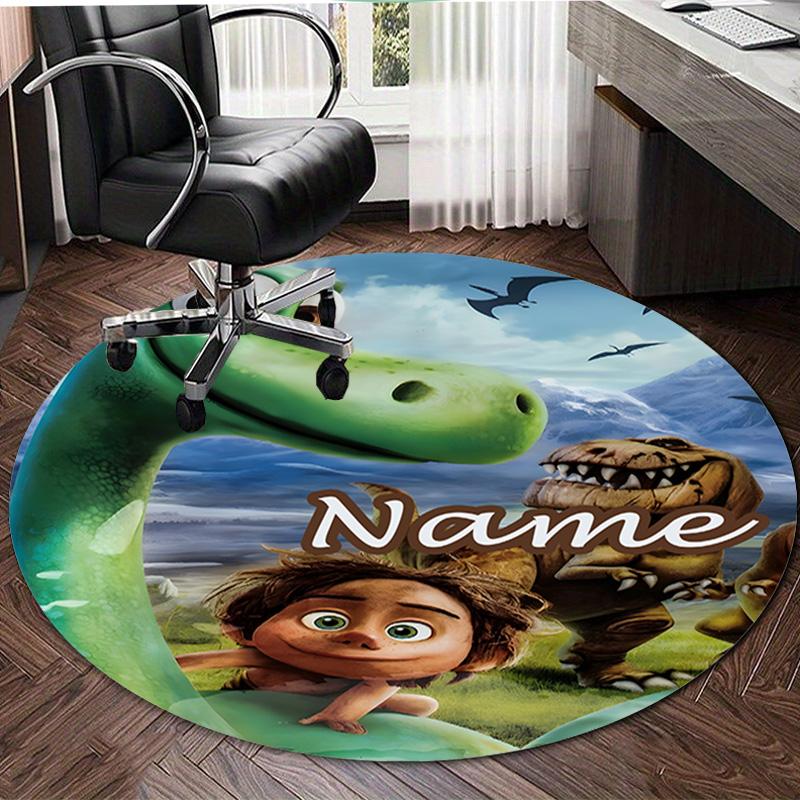 Personalized Good Dinosaur Round Chair Office Rug - Perfect for Mat, Office Chair & More - Ideal Gift for Birthdays and Holidays