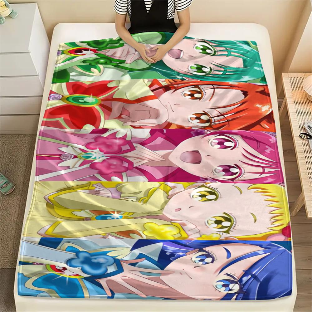 Pretty Cure Color Collage Blanket, Pretty Cure Fan Soft Throw, Great Gift.chl 75x90cm