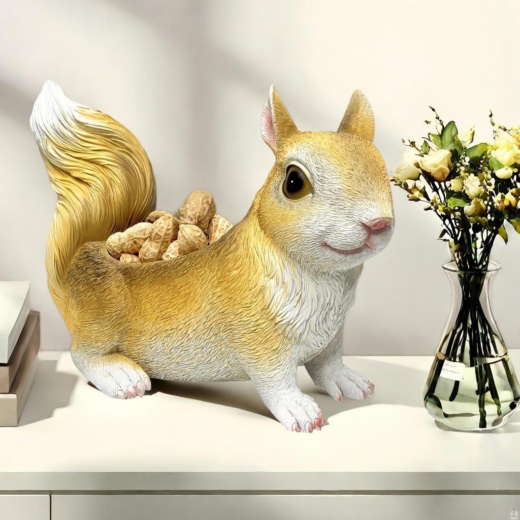 Decorative Collectible Squirrel Statue, Storage Item, Animal Sculpture for Housewarming, Wardrobe,