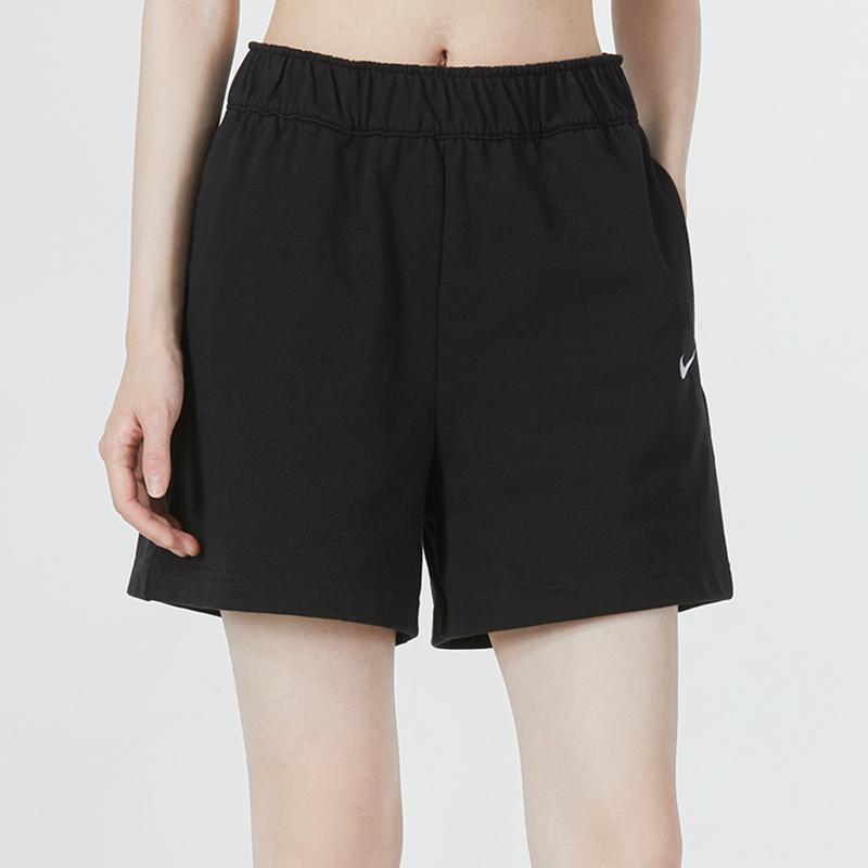 Nike Embroidered Logo Breathable Sportswear Knit Shorts Women Bottoms Black DM6729-010
