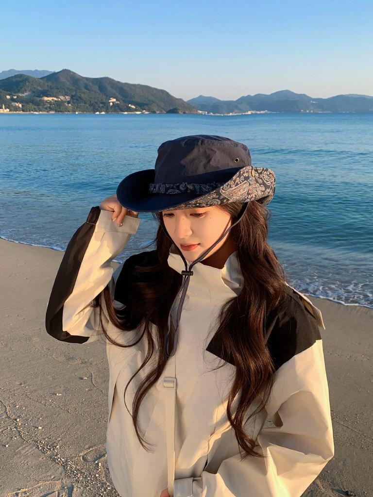 Women's Retro Cowboy Ethnic Style Wide Brim Sun Hat – Breathable Outdoor Beach Protection