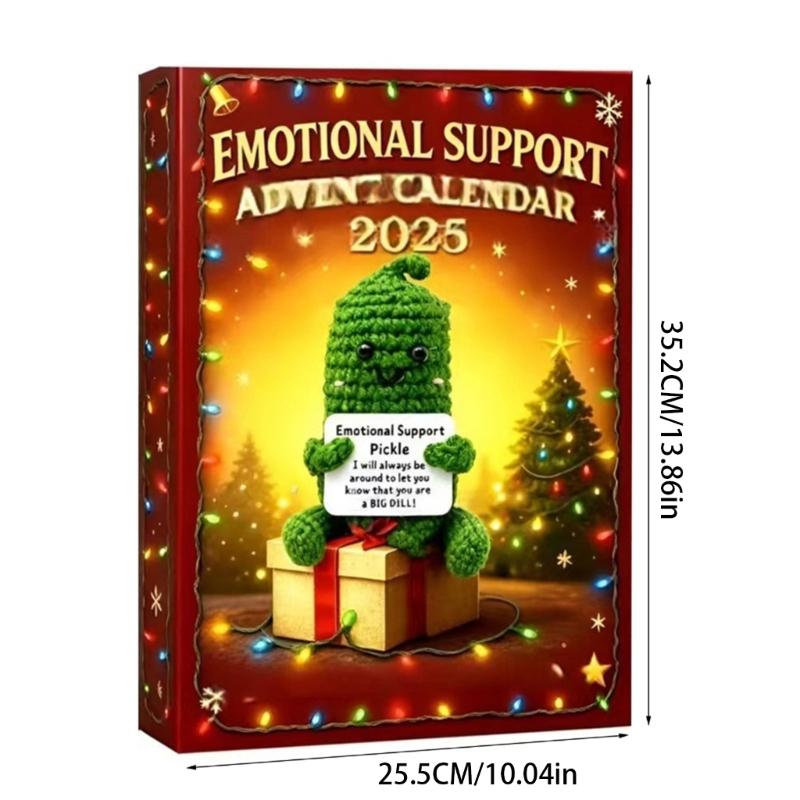 Feiertags-Countdown-Kalender mit täglichen Häkelüberraschungen, Acryl-Dekorationen zur emotionalen Unterstützung als Weihnachtsgeschenk