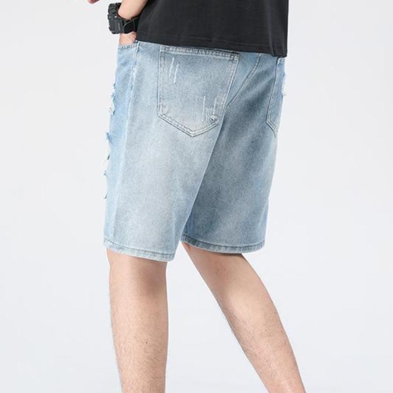 Five-point Pants Thin Section Denim Jeans Spring Summer Men's Hole Leisure Shorts