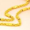 Men's 5mm Hexagonal Twisted Rope Necklace, Copper Gold-Plated Imitation Gold Chain, Fashionable Statement Piece.