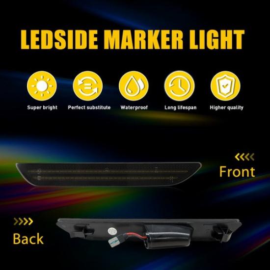 2X Rear LED Bumper Side Signal Marker Light Dynamic 2015- For Ford Mustang