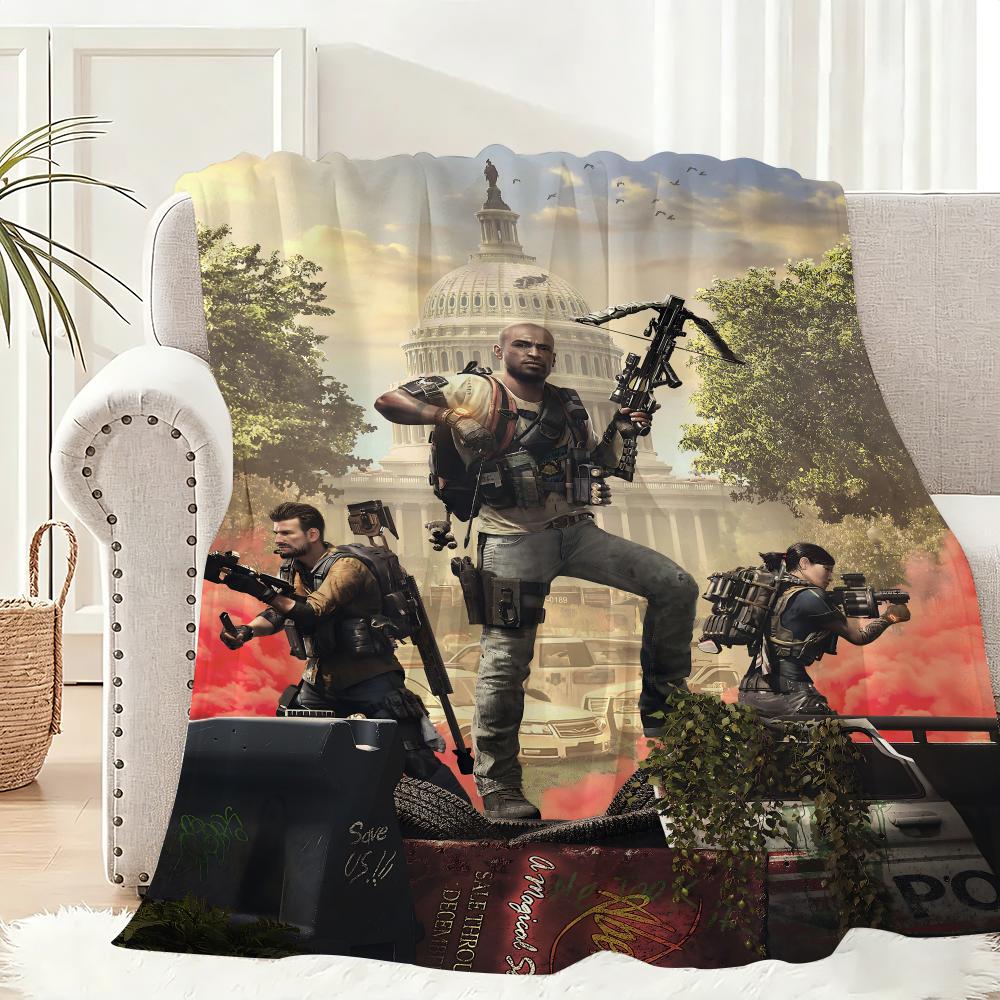 Game Tom Clancy s The Division 2 Throw Lightweight 240g Flannel Blanket Soft Skin-friendly for Summer Cooling 75x90cm