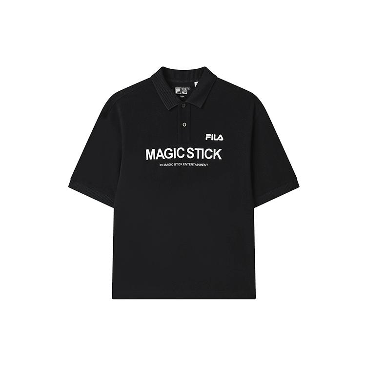FILA Polo Shirts Men s Jet Black Polo Collar Moderate Other F11M329105FBK XL